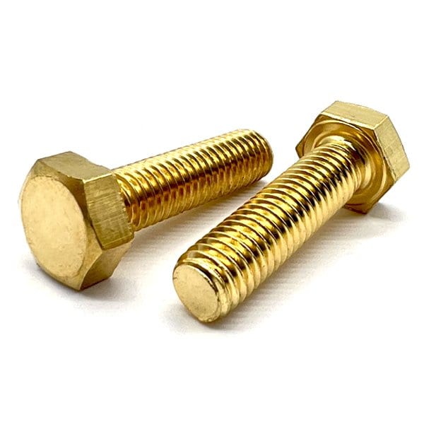 Boltsandnuts.Com Not Graded, M12-1.75 Hex Head Cap Screw, Plain Brass, 80 mm L, 25 PK M12C80HCSB/FT-25 - main